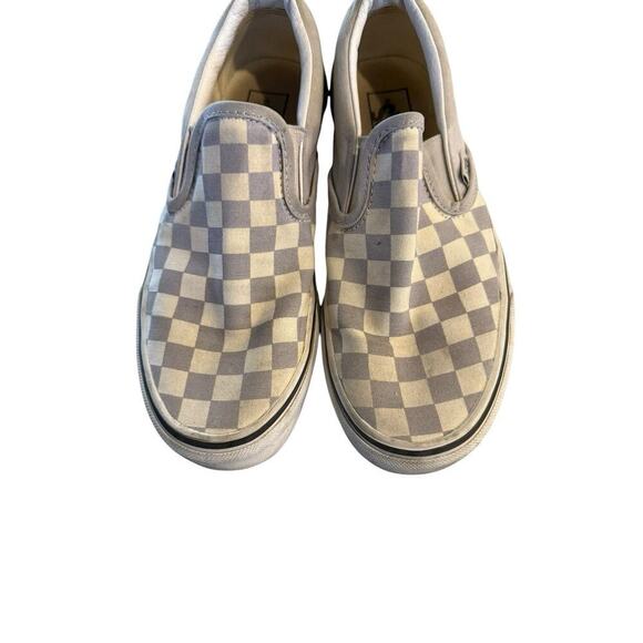 Vans Classic Slip-On Checkerboard Gray & White Shoes Unisex Size Women 7.5 - Picture 3 of 9